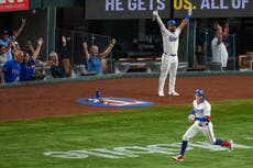 Helman impulsa a los Rangers con un grand slam en la victoria 5-0 sobre los Cerveceros