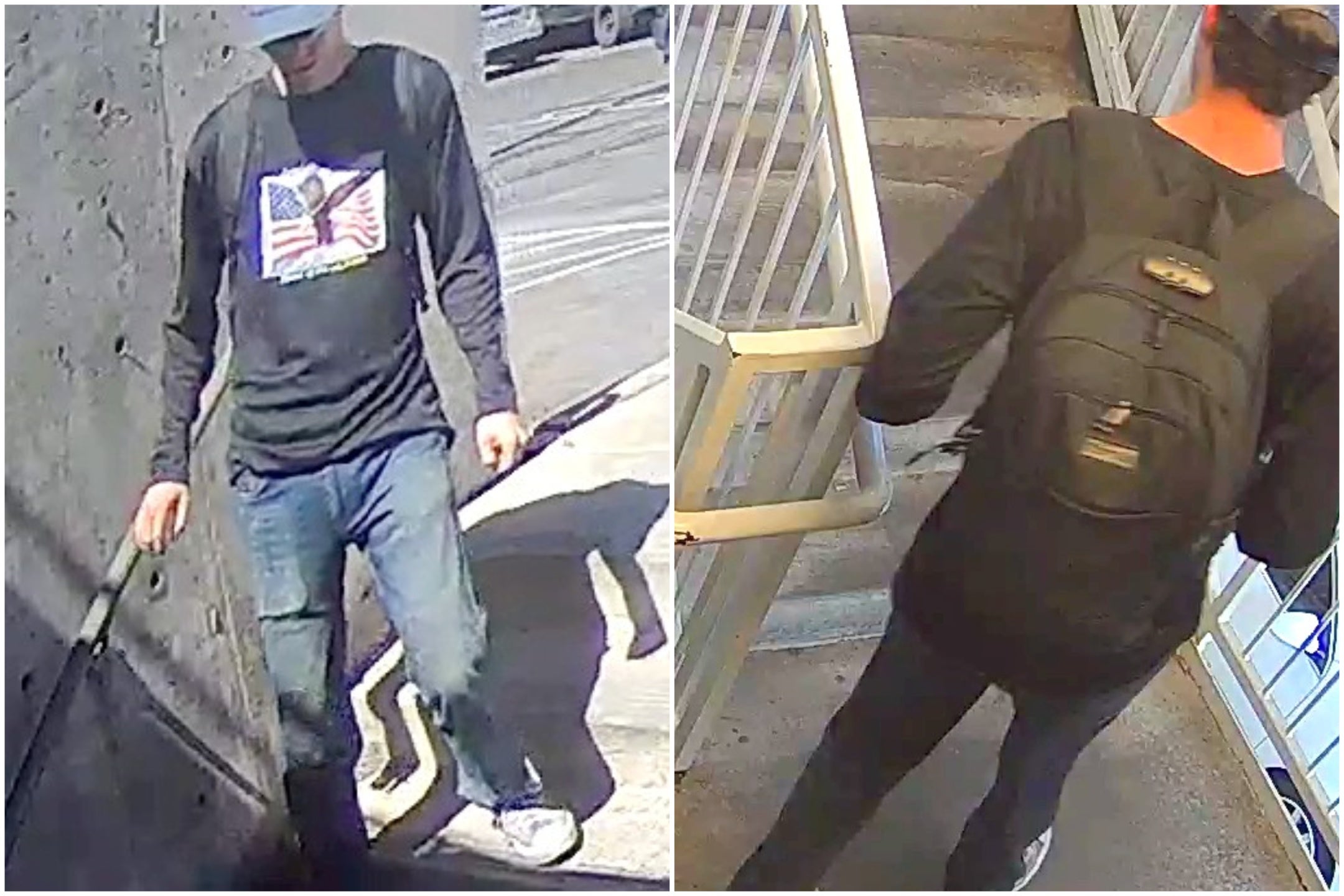 Las imágenes del sospechoso muestran a una persona con gafas de sol, gorra de béisbol y camiseta de manga larga