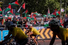 Manifestantes pro-Palestina interrumpen la última etapa de la Vuelta a España