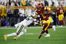 Jayden Daniels está en duda con los Commanders para enfrentar a Raiders por lesión de rodilla
