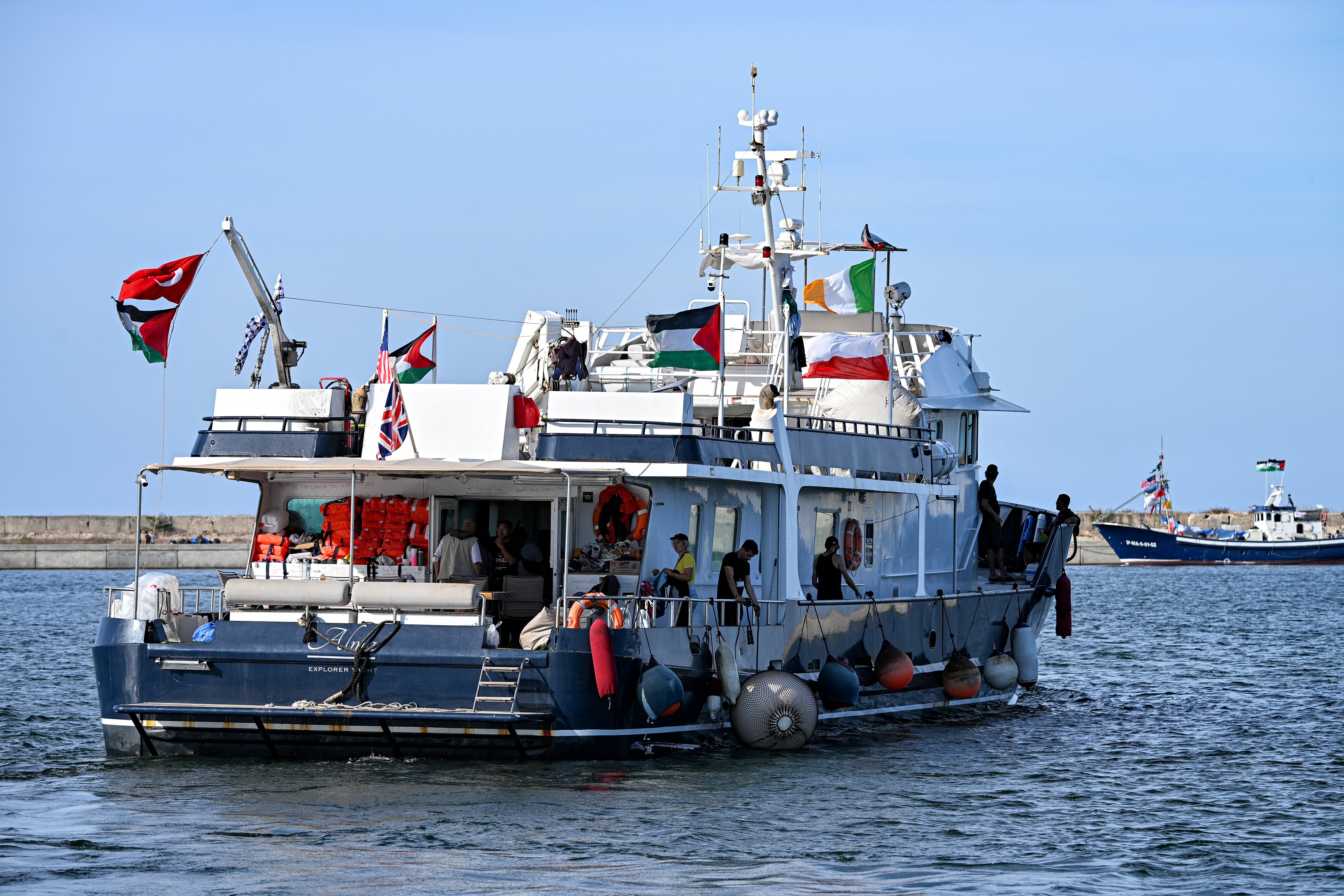 La flotilla denunció varios ataques a sus barcos durante la noche