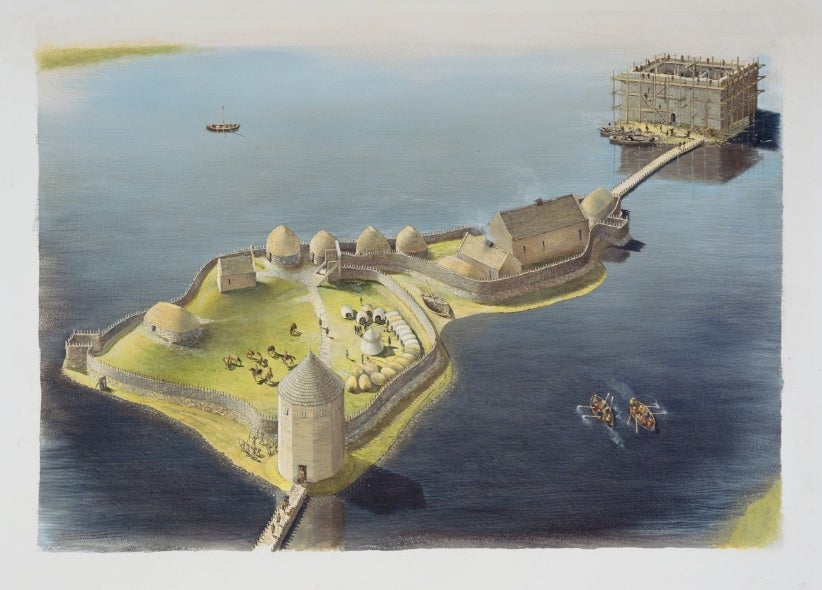 Visualización del castillo de Finlaggan