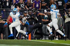 Los Lions aplastan 38-30 a los Ravens y capturan a Lamar Jackson siete veces
