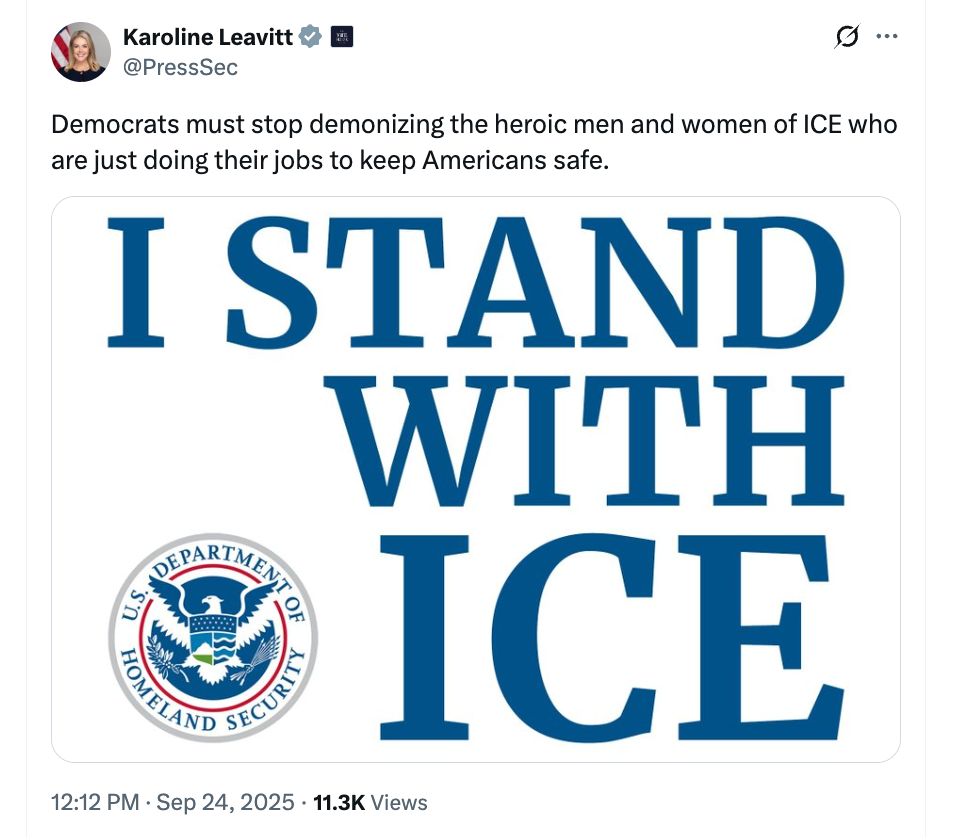Karoline Leavitt señaló a los demócratas por “demonizar” a los agentes de seguridad de ICE