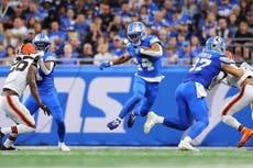 Goff lanza dos pases de TD a St. Brown y Lions vencen 34-10 a Browns para hilar 3 triunfos