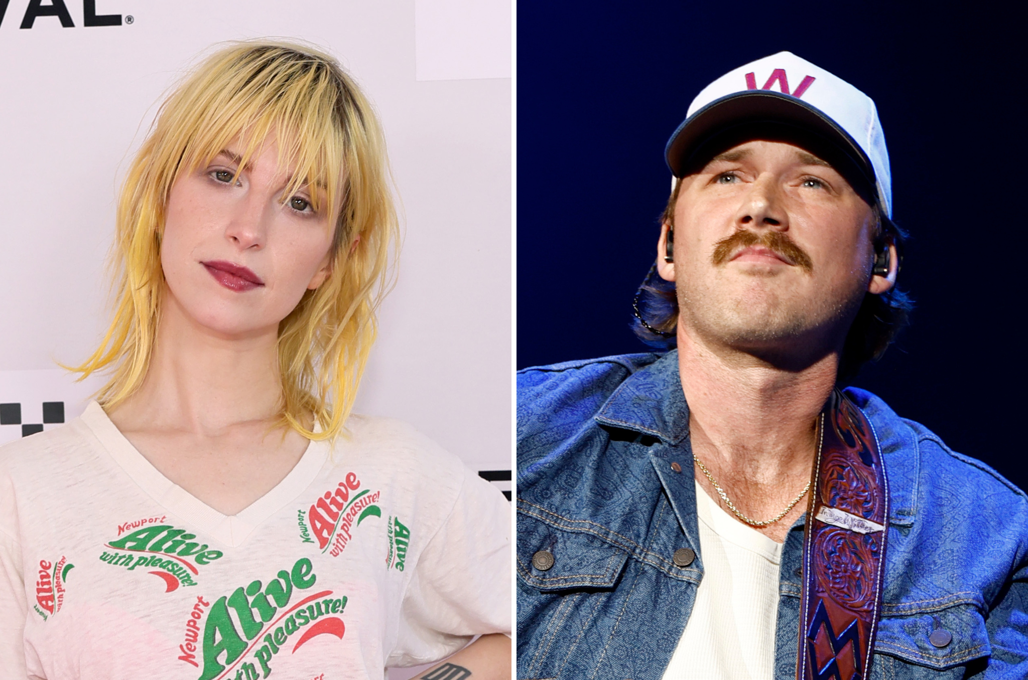 Hayley Williams (izquierda), de Paramore, dijo que “siempre” habla de Morgan Wallen (derecha) cuando canta sobre “cantantes country racistas”