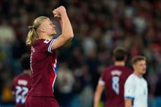 Con una tripleta ante Israel, Haaland llega a 50 goles con Noruega