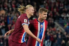 Haaland logra 'hat-trick' para Noruega y Cristiano no anota con Portugal en clasificatorio