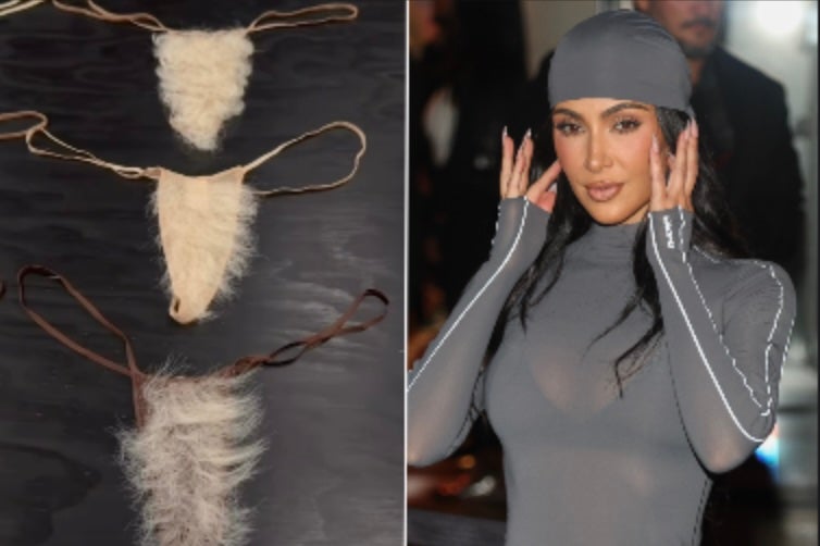 Kim Kardashian lanza ropa interior con vello púbico falso para Skims