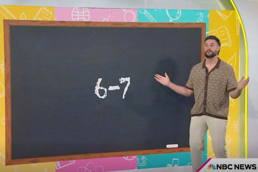 El programa Today explicó la tendencia de “6-7”. Con frecuencia aparece junto a un gesto que imita malabares y funciona como un llamado y respuesta sin sentido: una persona dice “seis” y las demás contestan “siete”