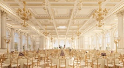 El salón de baile tendrá capacidad para 650 personas sentadas, lo que supone un gran aumento respecto a la capacidad actual de 200 personas sentadas de la Sala Este de la Casa Blanca