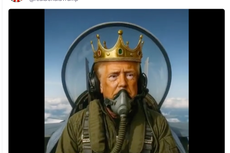 Trump publica video de IA en el que lanza líquido café a manifestantes desde un jet