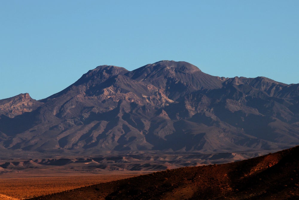 Vista del volcán Taftán, en la provincia iraní de Sistán