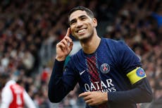 Doblete de Achraf Hakimi impulsa goleada 3-0 del PSG sobre Brest