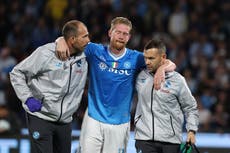 Kevin De Bruyne, baja hasta a 2026 por grave lesión del muslo derecho. Golpe para Napoli y Bélgica