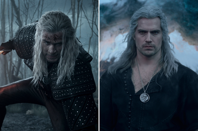 <p>Liam Hemsworth (izquierda) sustituye a Henry Cavill (derecha) como Geralt de Rivia en la cuarta temporada de ‘The Witcher’</p>