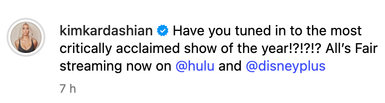 Kardashian bromeó diciendo que ‘Todo vale’ era “la serie más aclamada del año”, a pesar de las abrumadoras críticas negativas