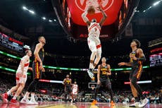 Los Raptors remontan y vencen 109-97 a los Hawks para su 4ta victoria en la Copa NBA