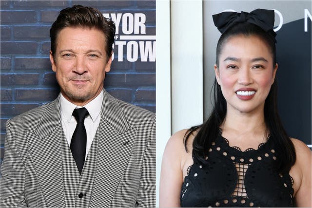 <p>Jeremy Renner (izquierda) negó haber llegado a un acuerdo con Yi Zhou (derecha) después de que ella le acusara de enviarle mensajes sexuales sin consentimiento</p>