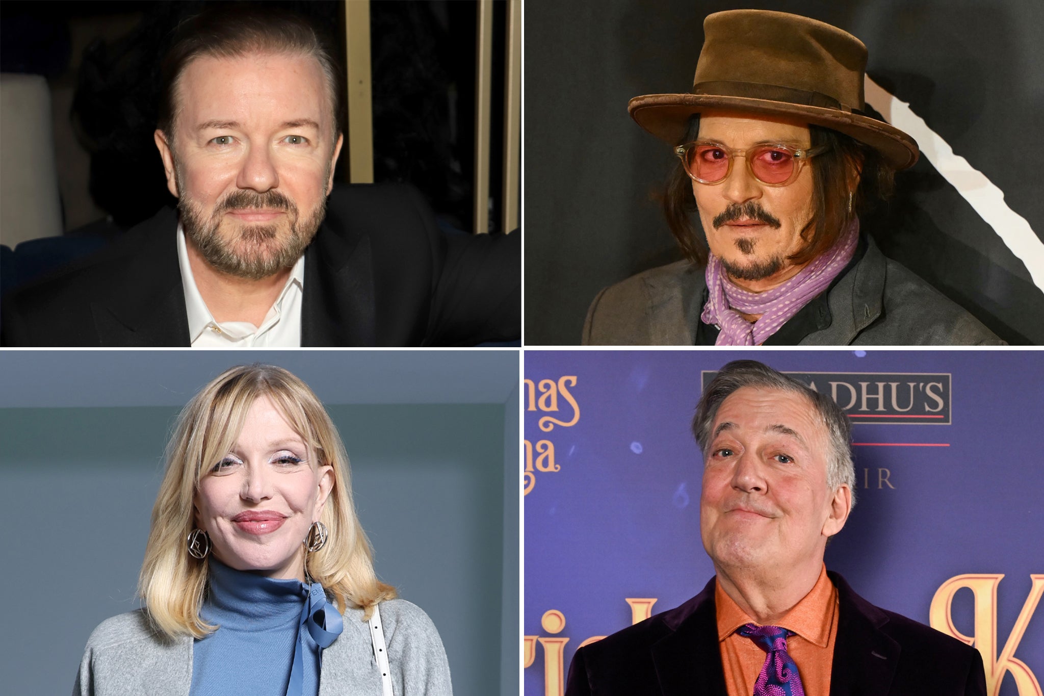 Gervais, Depp, Love y Fry estaban incluidos en la lista de personas que Epstein tenía en mente