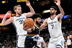 Jamal Murray y Peyton Watson ayudan a Nuggets a vencer 125-115 a Grizzlies tras un empuje final