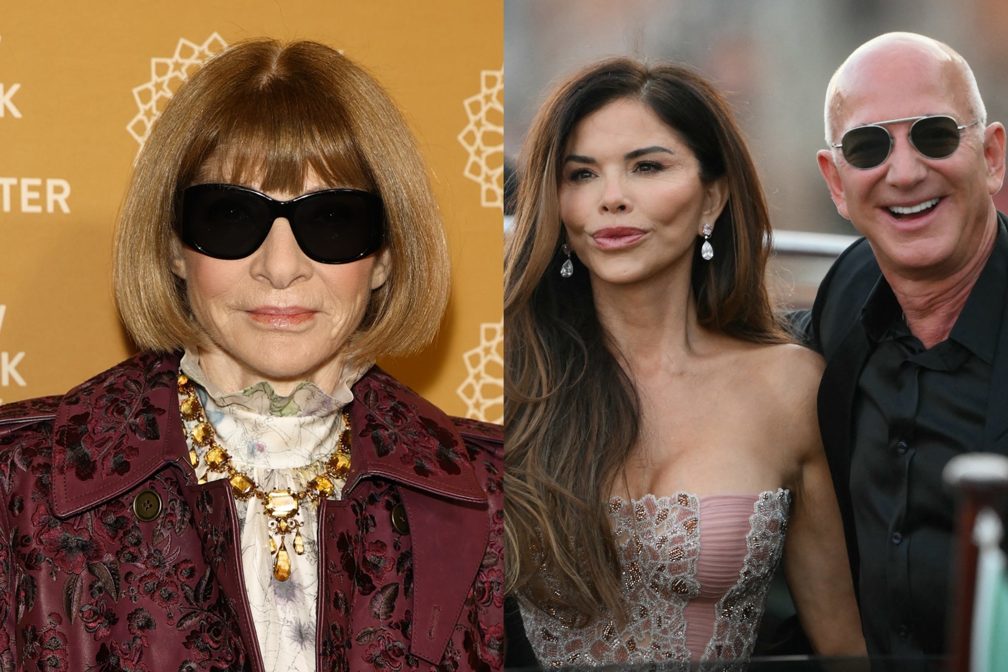 Anna Wintour, Jeff Bezos y Lauren Sánchez