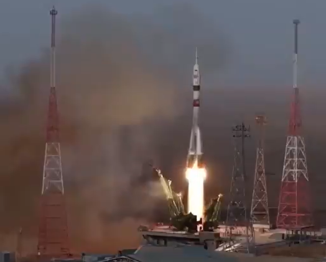 <p>El cohete Soyuz MS-28 despegó del cosmódromo de Baikonur, en Kazajistán, el 27 de noviembre de 2025</p>
