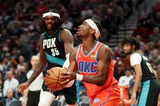 Gilgeous-Alexander anota 26 y Thunder vencen 123-115 a Trail Blazers