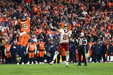 Nik Bonitto bloquea intento de dos puntos en tiempo extra y Broncos ganan 27-26 a Commanders