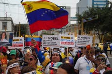 Venezolanos en el mundo muestran su apoyo a líder opositora, previo a entrega de Nobel de la Paz