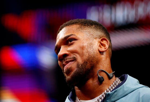 <p>Anthony Joshua durante los entrenamientos abiertos de cara al encuentro</p>