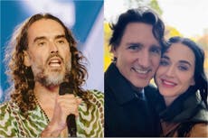 Russell Brand se burla de la relación entre Katy Perry y Justin Trudeau