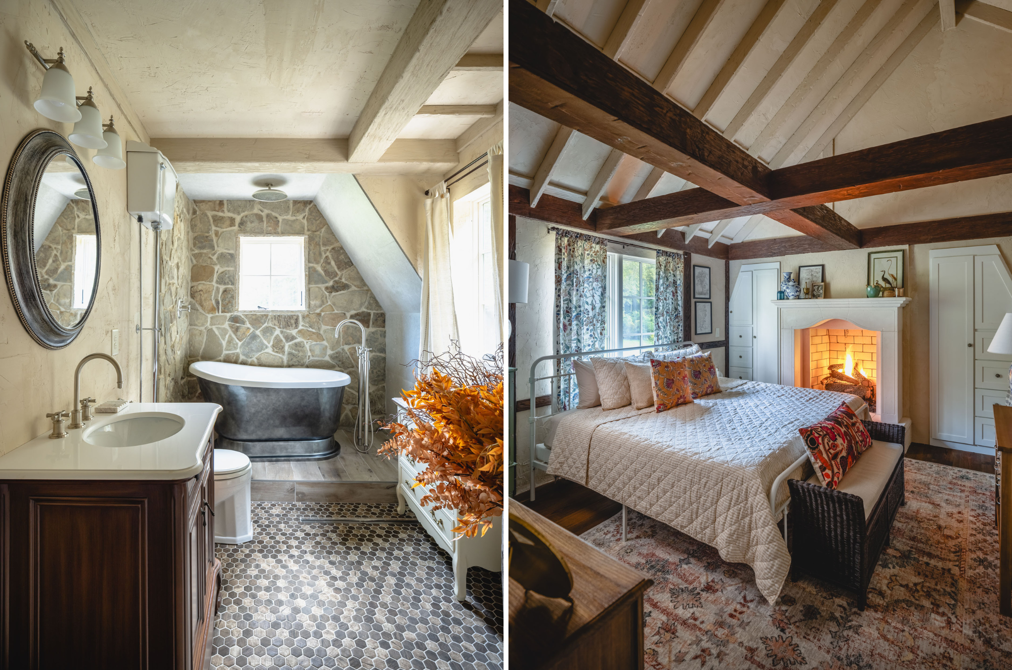 Small explicó que incluyó dos dormitorios y baños idénticos en la planta alta para alojar a más huéspedes