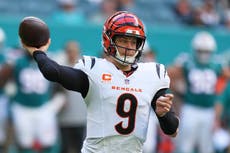 Joe Burrow lanza para 309 yardas y cuatro TDs en la victoria de Bengals 45-21 sobre Dolphins