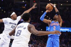 Thunder se recupera de dos derrotas en tres juegos y vence 119-103 a Grizzlies