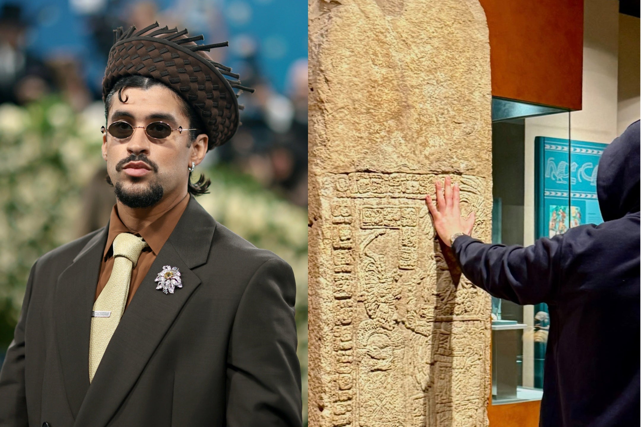 <p>Bad Bunny compartió una foto suya tocando un artefacto de museo durante su viaje a México</p>