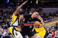 Sin Wembanyama Spurs vencen 123-113 a Pacers en caída libre
