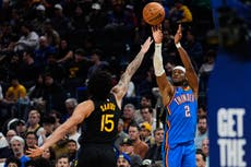 Shai Gilgeous-Alexander anota 30 puntos en la victoria de Thunder 131-94 sobre Warriors