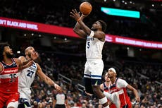 Anthony Edwards anota 35 puntos en la victoria de los Timberwolves 141-115 sobre los Wizards