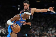 Devin Booker anota triple con 0,7 segundos y Suns vencen 108-105 al Thunder
