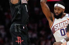 Triple de Durant en los últimos segundos da a los Rockets victoria 100-97 sobre los Suns
