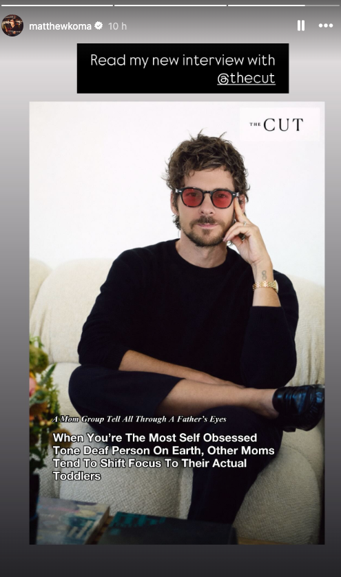 Matthew Koma abordó el drama del grupo de madres con una falsa portada de revista
