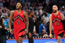 Triple de Quickley sobre la bocina da la victoria a Raptors 97-96 ante Hornets, 5ª en seis juegos