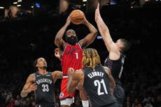 Harden anota 31, Leonard 26 y los Clippers derrotan 121-105 a los Nets