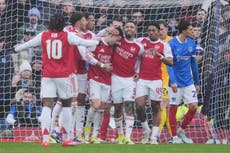 Arsenal golea 4-1 a Portsmouth en la Copa FA con triplete de Gabriel Martinelli