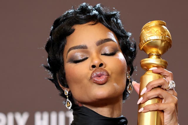 <p>Teyana Taylor, que se dio a conocer como coreógrafa adolescente, con su Globo de Oro a la mejor actriz de reparto. También está nominada a un Grammy y es una de las grandes favoritas al Óscar</p>