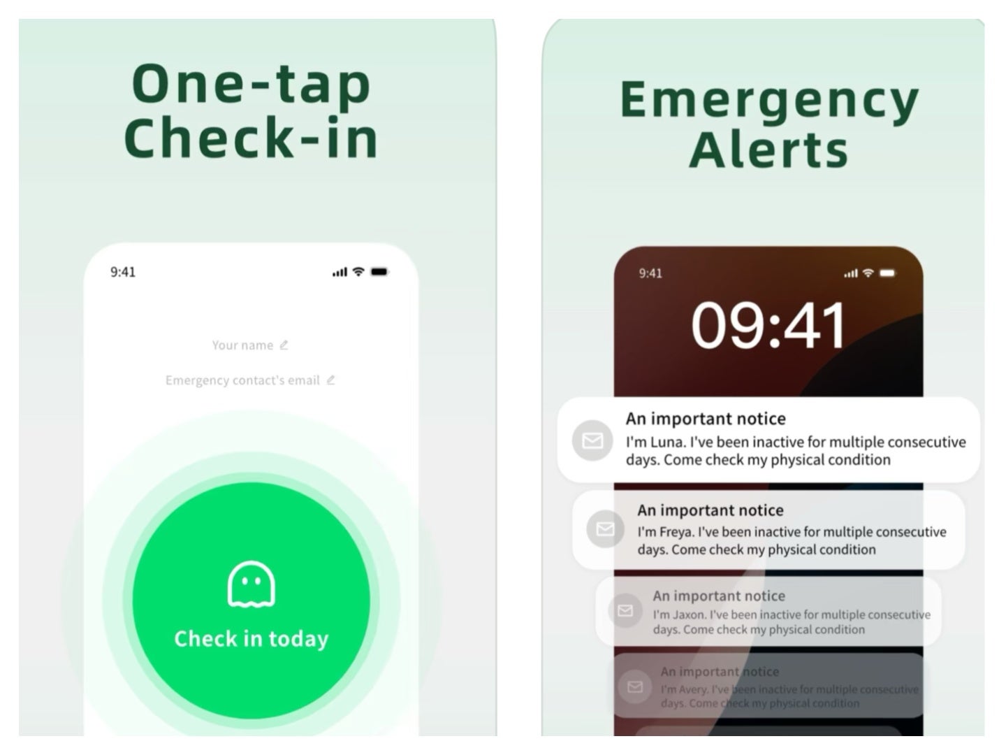 La interfaz de usuario de “Are You Dead?”