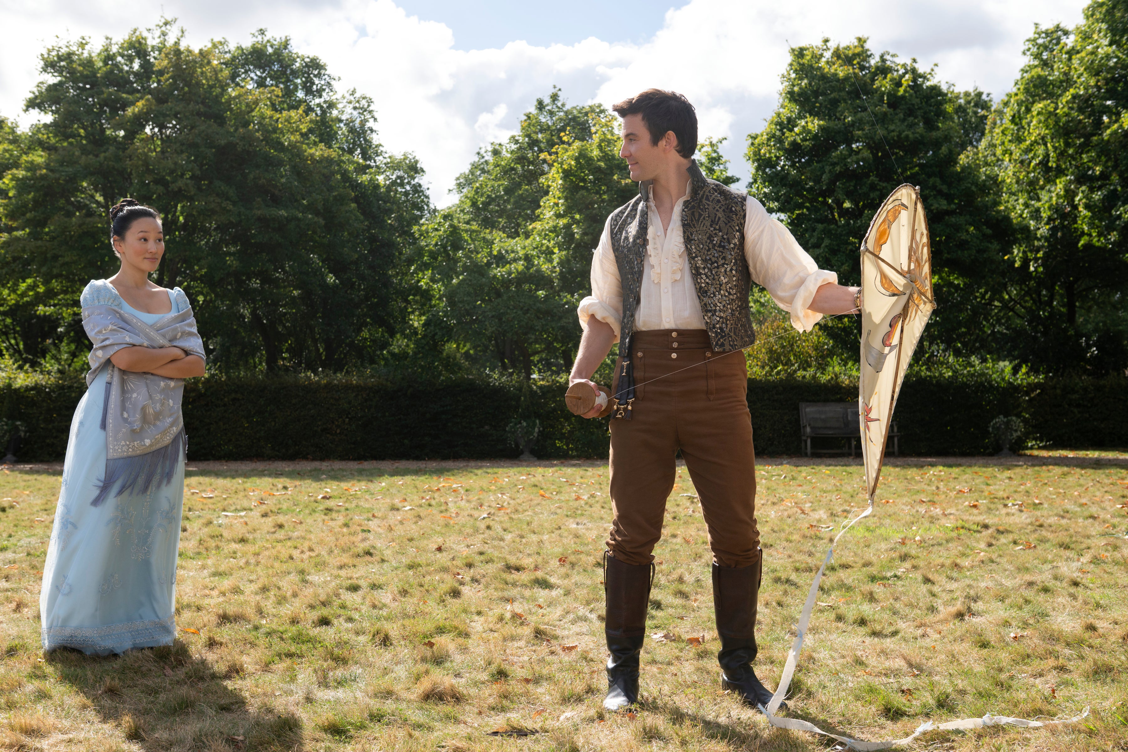 Los personajes Benedict Bridgerton y Sophie Baek en la cuarta temporada