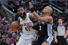 Pelicans desperdician ventaja de 20 puntos y vencen 104-95 a Spurs