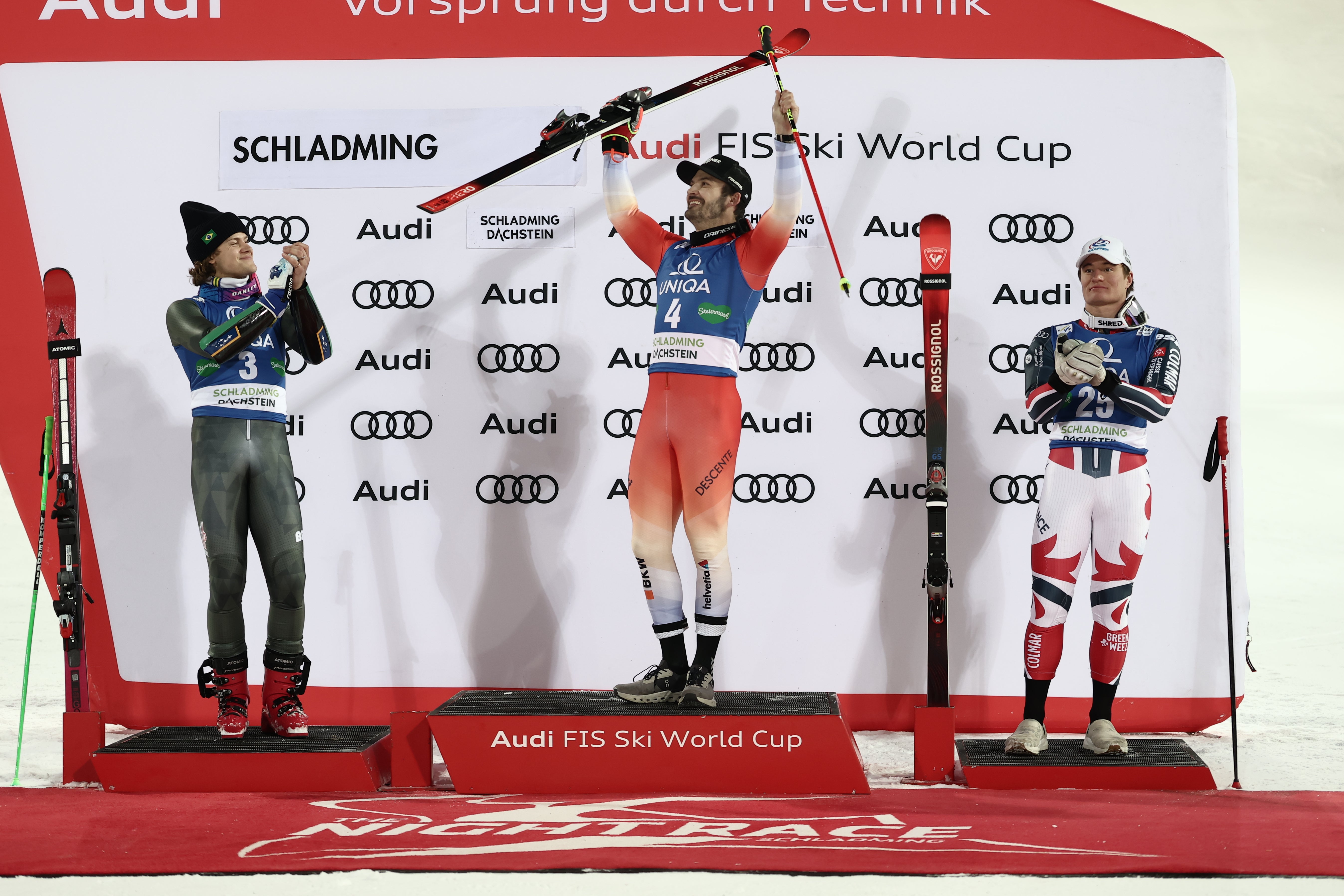 Meillard gana la última prueba de slalon gigante y niega al brasileño Pinheiro Braathen la victoria